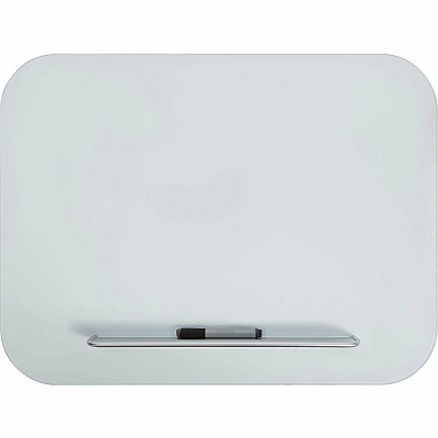 U Brands Magnetic White Glass Dry-Erase Board, 35" X 23" (UBR4847U0001)