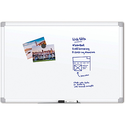 U Brands White Aluminum Framed Magnetic Porcelain Steel Board, 72" X 47" (UBR4901U0001)