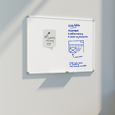 U Brands White Aluminum Framed Magnetic Porcelain Steel Board, 96" X 47" (UBR4902U0001)