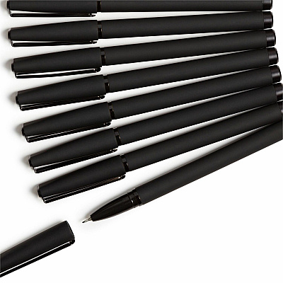 U Brands Catalina Soft Touch Midnight Porous Pens, 12 Count (UBR5007U0124)