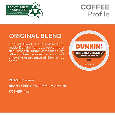 Dunkin Donuts Dunkin' K-Cup Original Blend Coffee (GMT1267)