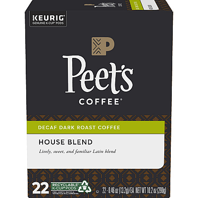 Peet's Coffee K-Cup House Blend Decaf Coffee (GMT2408)