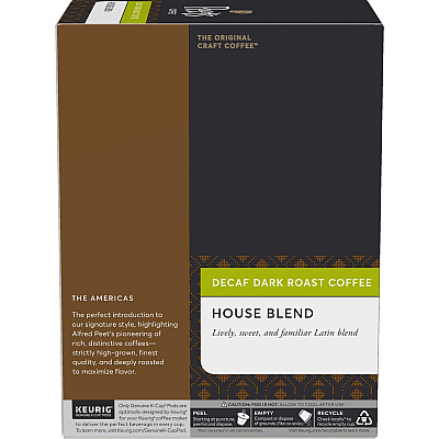 Peet's Coffee K-Cup House Blend Decaf Coffee (GMT2408)