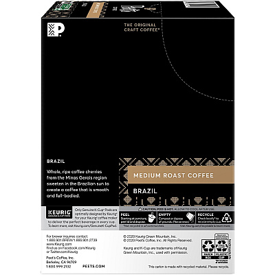 Peet's Coffee K-Cup Brazil Coffee (GMT2409)