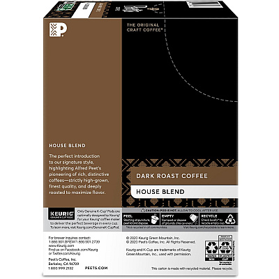 Peet's Coffee K-Cup House Blend Coffee (GMT2410)