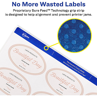 Avery Matte White Sure Feed Labels (AVE22570)