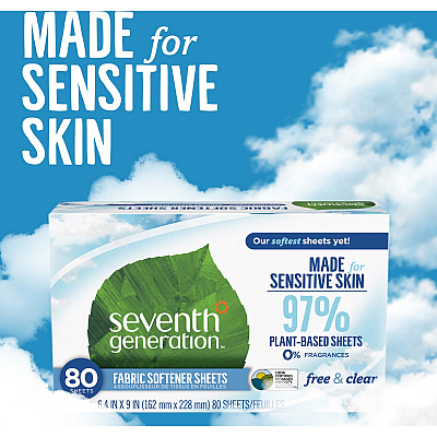 Seventh Generation Free & Clear Fabric Softener Sheets (SEV44930)