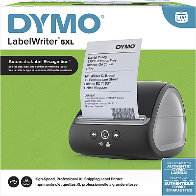 DYMO LabelWriter 5XL Direct Thermal Printer - Monochrome - Label Print - Ethernet - USB - Black (2112554)