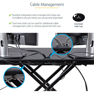 StarTech Corner Sit Stand Desk Converter 35x21in (ARMSTSCORNR)