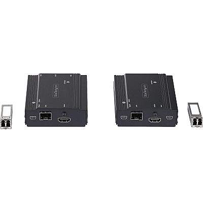 StarTech 4k Hdmi Kvm Extender Over Fiber, Hdmi Video & Usb Over Fiber, Up To 984ft/300m (multimode), 10g Mmf Sfp+ Modules (SV565FXHD4KU)