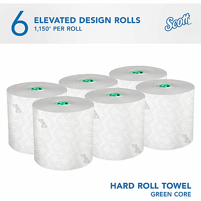 Scott Pro High-Capacity Hard Roll Towels with Elevated Design and Absorbency Pockets (KCC25700)