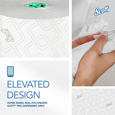 Scott Pro High-Capacity Hard Roll Towels with Elevated Design and Absorbency Pockets (KCC25700)