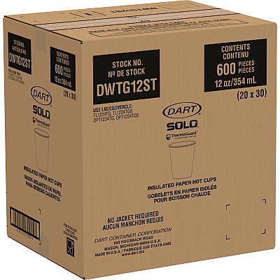 Solo ThermoGuard 12 oz Double Walled Paper Hot Cups (SCCDWTG12STCT)