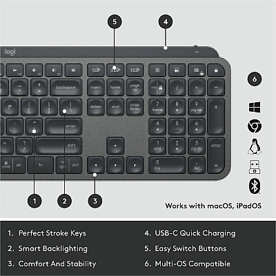 Logitech MX Keys for Business (Graphite) - Brown Box (LOG920010116)
