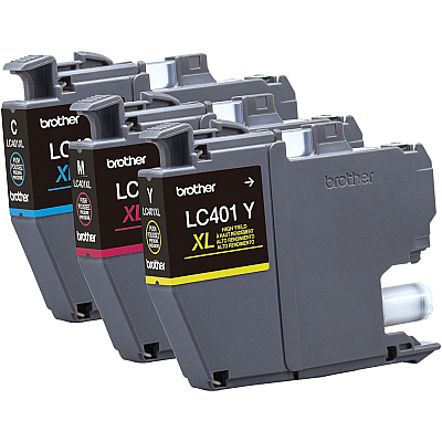 Brother LC401XL3PKS Original High Yield Inkjet Ink Cartridge - CMY - 3 Pack