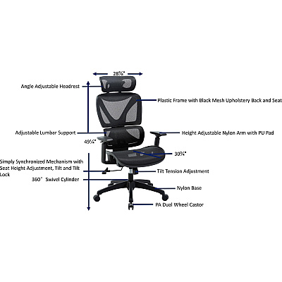 Lorell High-back Mesh Chair (LLR84396)