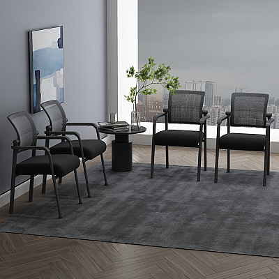 BOSS Mesh 4-Legged Guest Chair (B6889BK)
