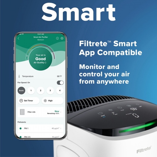 Filtrete Smart Room Air Purifier FAP-ST02, Large Room, White (FAPST02N)