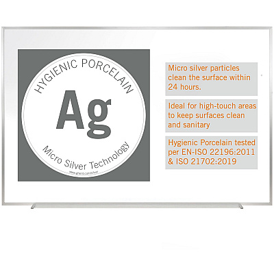 Ghent Hygienic Porcelain Whiteboard with Aluminum Frame (M4444)