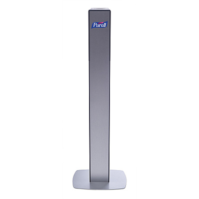 PURELL MESSENGER ES8 Silver Panel Floor Stand with Dispenser (GOJ7318DSSLV)