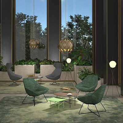 9 to 5 Seating Jax High-back Lounge Chair with Swivel Base (9236LGPFLA)