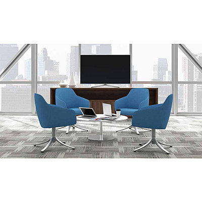 9 to 5 Seating Lilly Swivel Base Fabric Lounge Chair (9134GTPFCD)