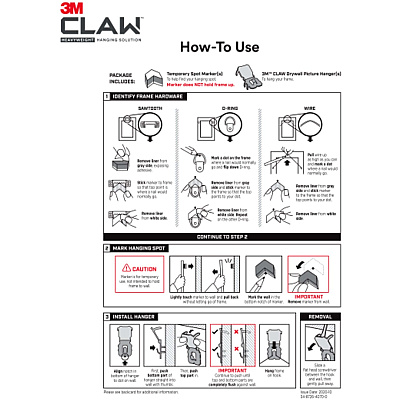 3M CLAW Drywall Picture Hanger (MMM3PH65M2ES)