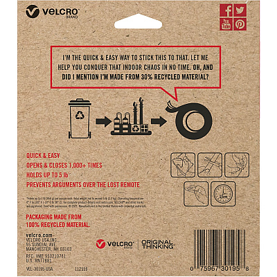 Velcro Eco Collection Adhesive Backed Tape (VEK30195)