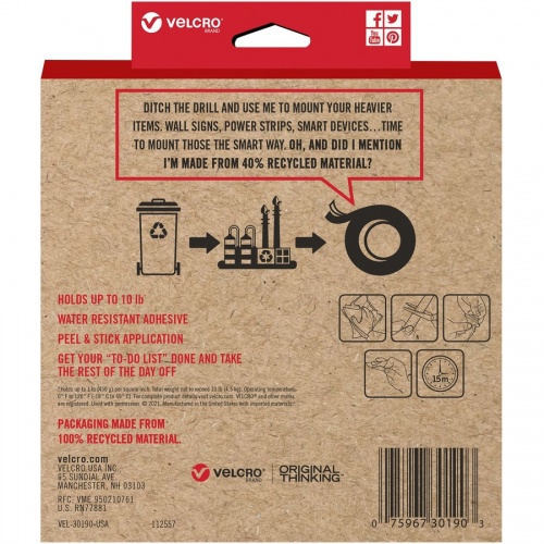 Velcro Eco Collection Adhesive Backed Tape (30190)