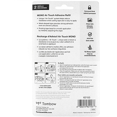 Tombow Refill 2-Pack, MONO Air Touch Adhesive (TOM62153)