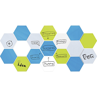 Ghent Powder-Coated Hex Steel Whiteboards (HEXS1821BB)