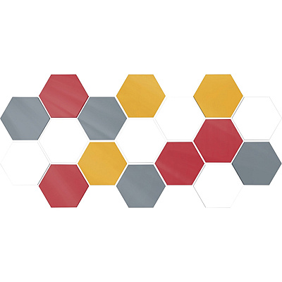 Ghent Powder-Coated Hex Steel Whiteboards (HEXS1821MR)