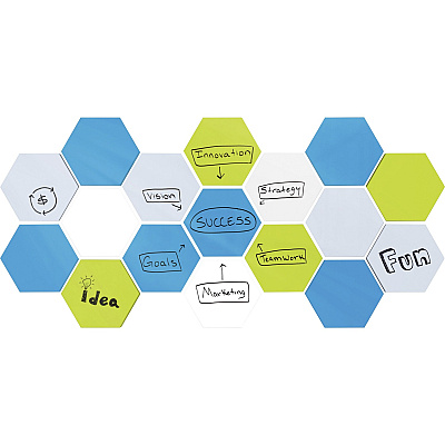 Ghent Powder-Coated Hex Steel Whiteboards (HEXS1821WH)