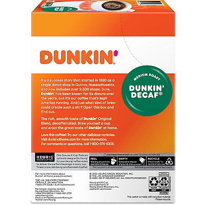 Dunkin Donuts Dunkin Donuts K-Cup Dunkin Decaf Coffee (GMT1269)