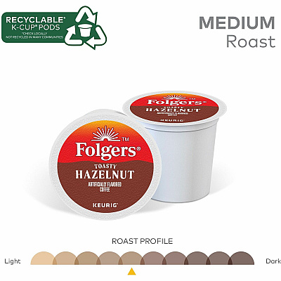 Folgers K-Cup Toasty Hazelnut Coffee (GMT7463)