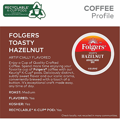 Folgers K-Cup Toasty Hazelnut Coffee (GMT7463)