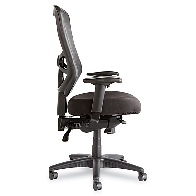 Alera Elusion Series Mesh High-Back Multifunction Chair, Supports Up to 275 lb, 17.2" to 20.6" Seat Height, Black (ALEEL41ME10B)