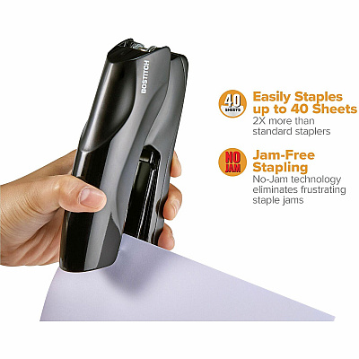 Bostitch Antimicrobial Flat Clinch Stapler (BOSB275RBLK)