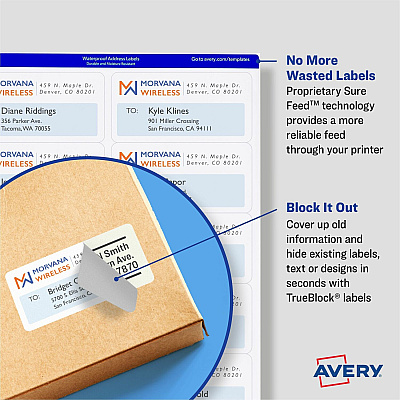 Avery Printable Shipping Labels, 2.5" x 4" , 200 Labels (AVE5816)