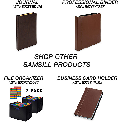 Samsill Two-Tone Padfolio, Resume Portfolio, Business Portfolio, with 8.5 x 11" Writing Pad, Brown and Dark Brown (SAM71656)