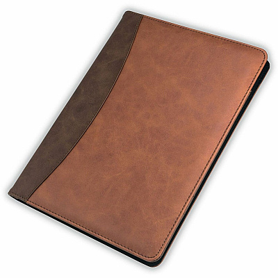 Samsill Two-Tone Padfolio, Resume Portfolio, Business Portfolio, with 8.5 x 11" Writing Pad, Brown and Dark Brown (SAM71656)