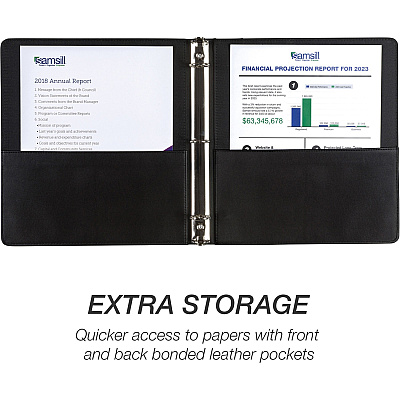 Samsill Contrast Stitch Leather Ring Binder (SAM15710)