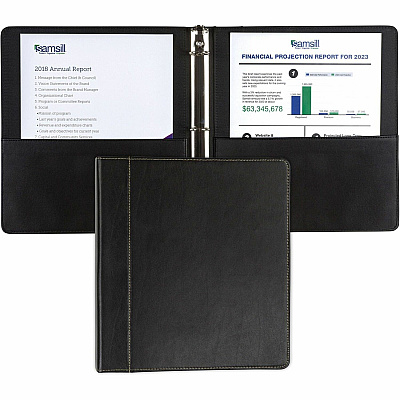 Samsill Contrast Stitch Leather Ring Binder (SAM15710)