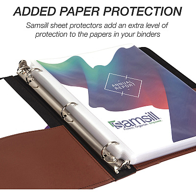 Samsill Contrast Stitch Leather Ring Binder (SAM15712)