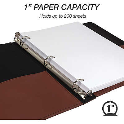 Samsill Contrast Stitch Leather Ring Binder (SAM15712)