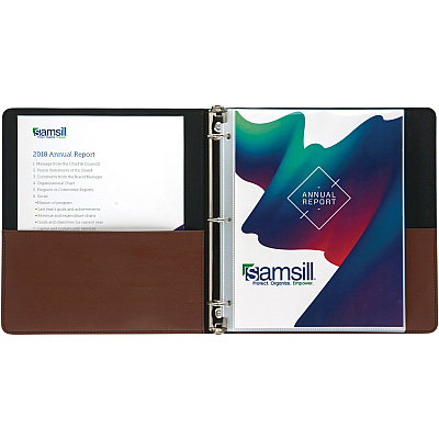 Samsill Contrast Stitch Leather Ring Binder (SAM15712)