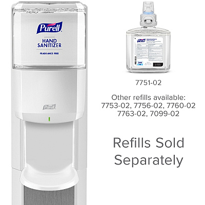 PURELL Messenger ES8 Silver Panel Floor Stand with Dispenser (GOJ7308DSSLV)