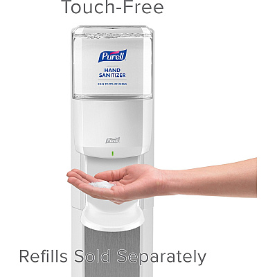 PURELL Messenger ES8 Silver Panel Floor Stand with Dispenser (GOJ7308DSSLV)