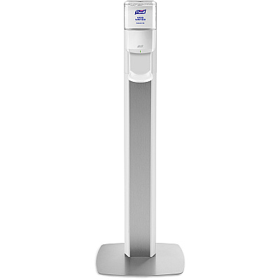 PURELL Messenger ES8 Silver Panel Floor Stand with Dispenser (GOJ7308DSSLV)