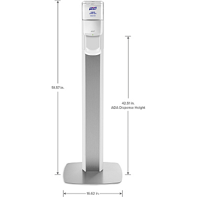PURELL Messenger ES8 Silver Panel Floor Stand with Dispenser (GOJ7308DSSLV)
